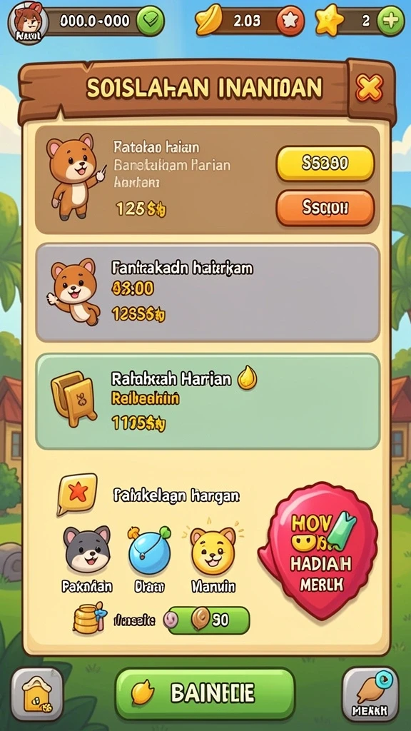 Tampilan awal permainan 5RT dengan grafis yang menawan.