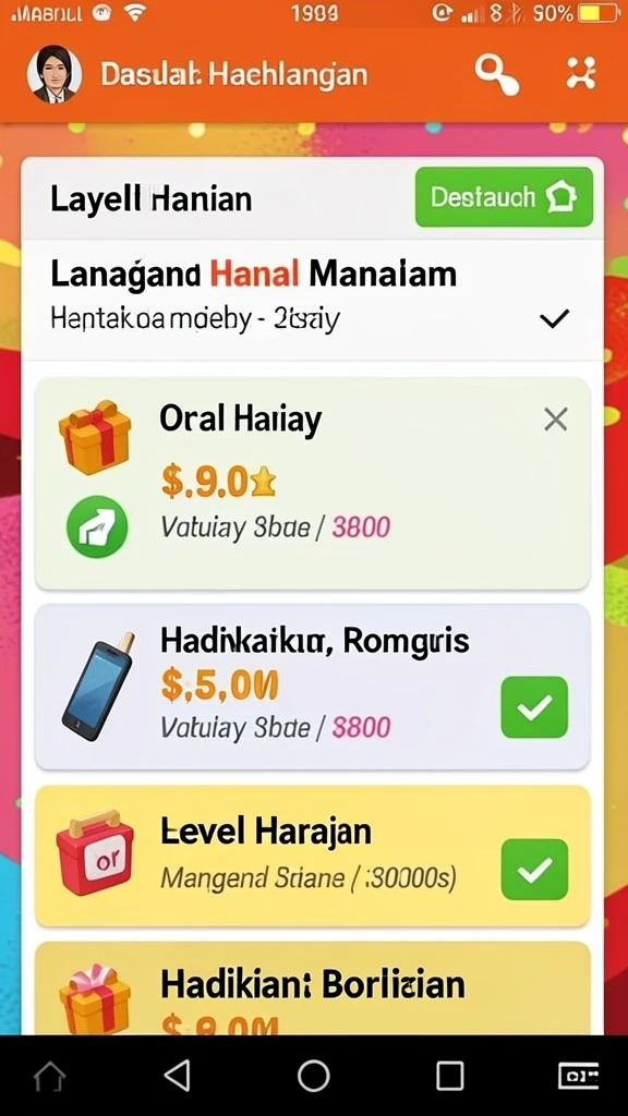 Tampilan permainan yang colorfull dan menarik.