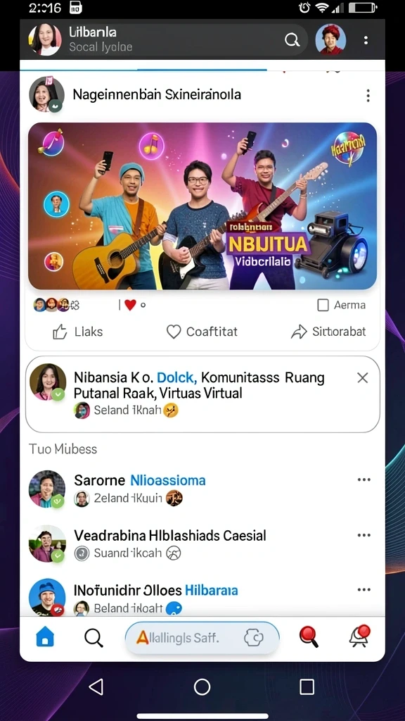 Screenshot menunjukkan karakter yang dapat dikustomisasi dengan berbagai aksesori.